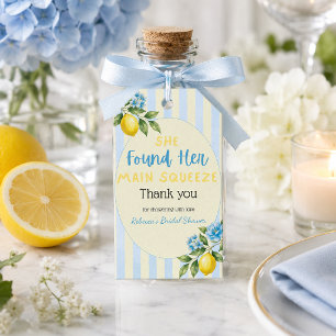 Lemon Blue Main Squeeze Bridal Shower Gift Tags