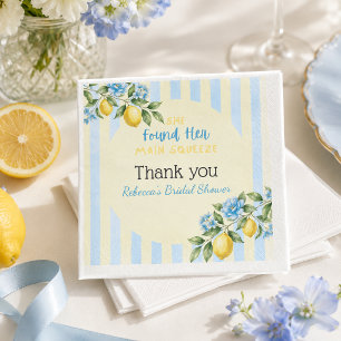 Lemon Blue Main Squeeze Bridal Shower Napkins