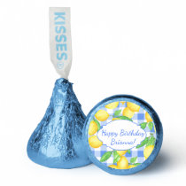 Lemon Blue White Gingham Birthday Hershey®'s Kisses®