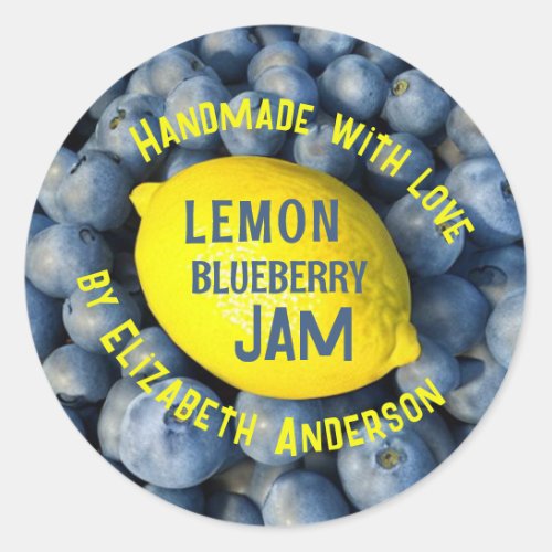 Lemon  Blueberry Jam Classic Round Sticker