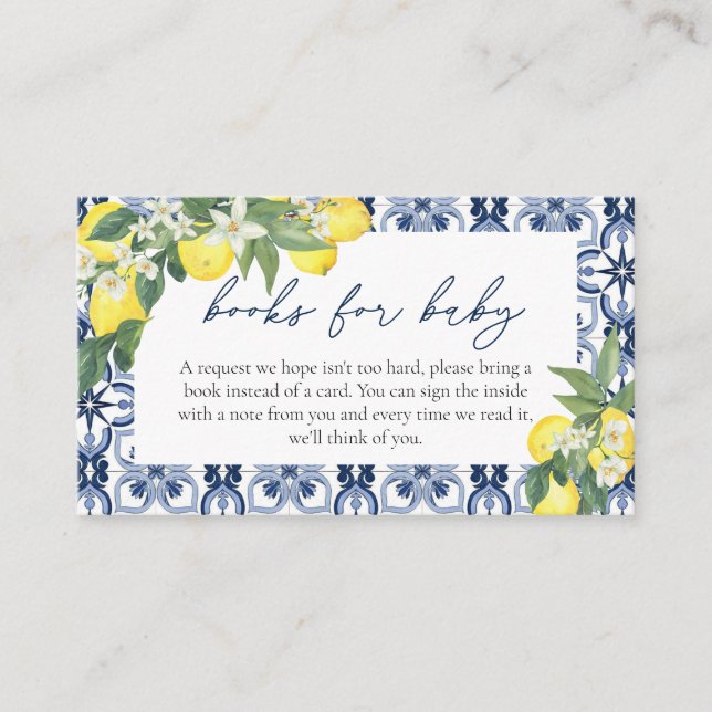 Lemon Books for Baby Baby Shower Enclosure Card (Front)