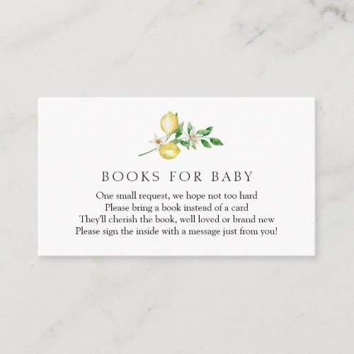 Lemon Books for Baby Enclosure Card