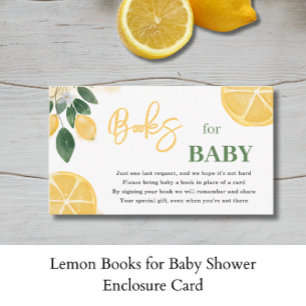 Lemon Books for Baby Shower Enclosure Card
