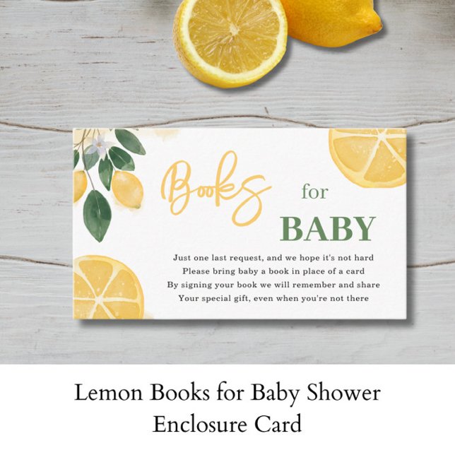 Lemon Books for Baby Shower Enclosure Card (Creator Uploaded)