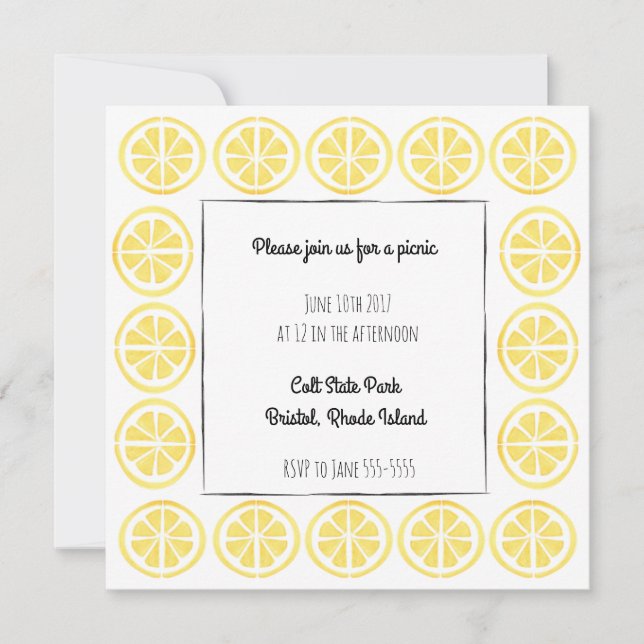 Lemon border invitation (Front)