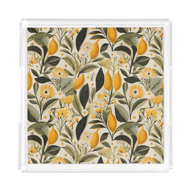Lemon Botanical Grove Acrylic Tray (Front)