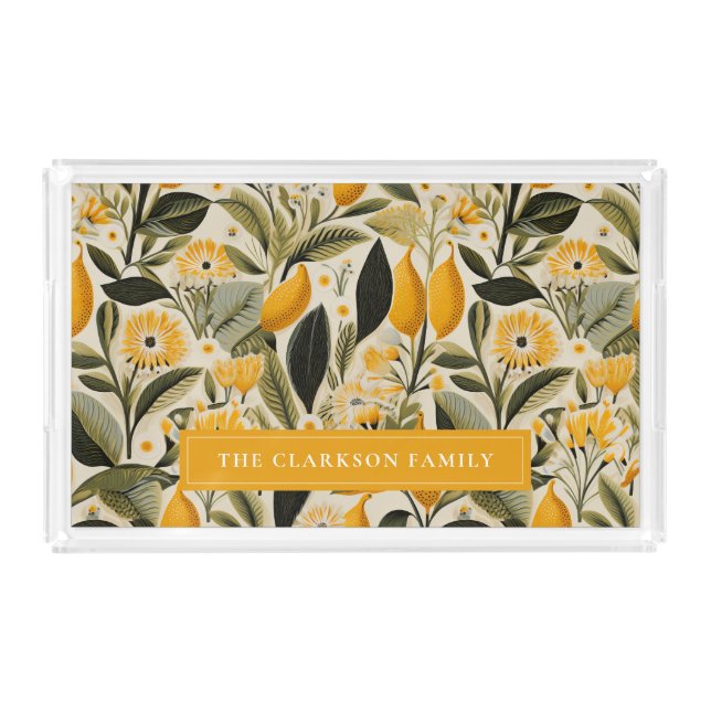 Lemon Botanical Grove Acrylic Tray (Front)