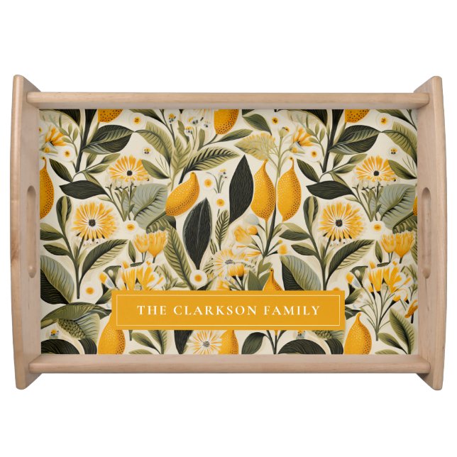Lemon Botanical Grove Serving Tray (Front)