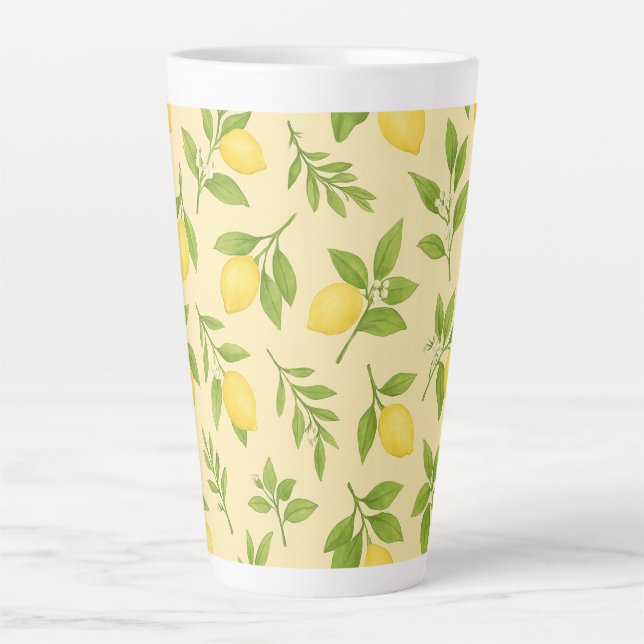 Lemon Botanical Large Latte Mug (Front)