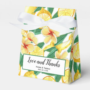 Lemon Botanical Love and Thanks Wedding Favor Boxes