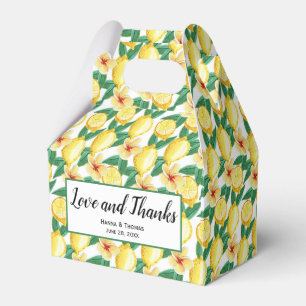 Lemon Botanical Love and Thanks Wedding Favor Boxes