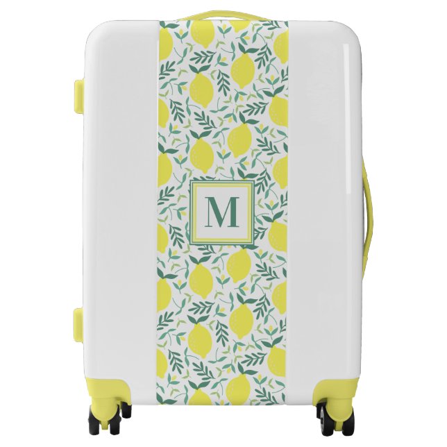 Lemon botanical monogram pattern luggage (Front)