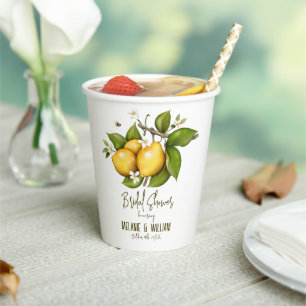 Lemon Botanical Paper Cups