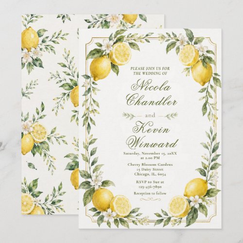 Lemon Botanical Wedding Invitation