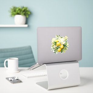 Lemon Bouquet with White Blossoms Sticker