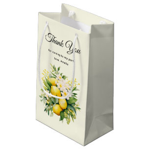 Lemon Bouquet with White Blossoms Thank You Small Gift Bag