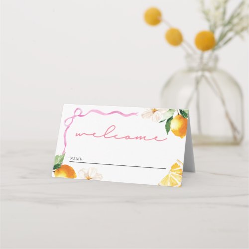 Lemon &amp; Bows Baby Shower Place Card