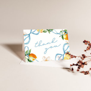 Lemon & Bows Whimsical Boys Baby Shower Letterpress Thank You Card