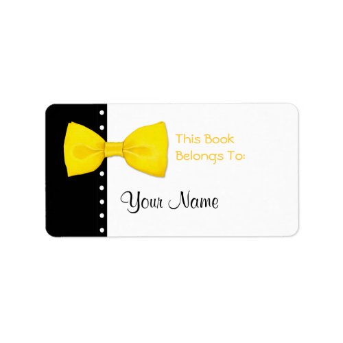 Lemon BowTie Bookplate Sticker Label