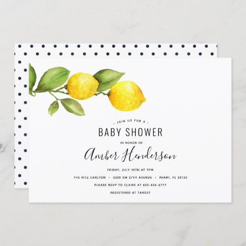 Lemon Branch Baby Shower Invitation