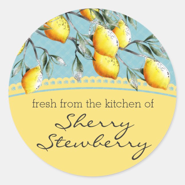 Lemon branch baking cooking food gift sticker (Front)