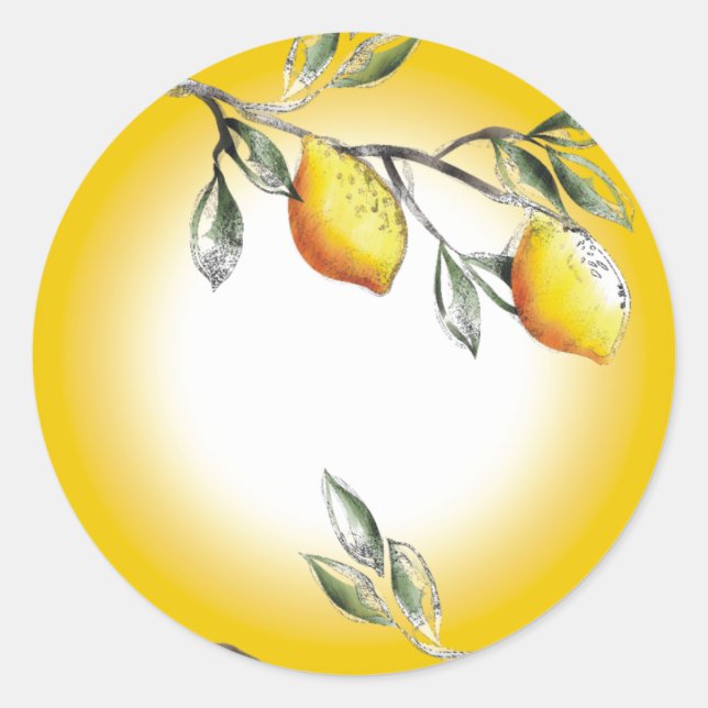 Lemon branch baking cooking kitchen gift sticker (Front)