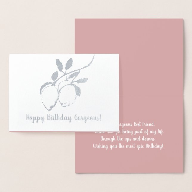 Lemon Branch Botanical Birthday Real Foil Card (Display)