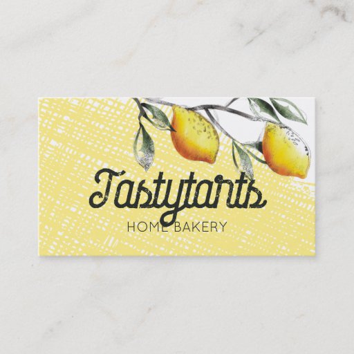 Customizable lemon branch cooking baking catering business c... business cards