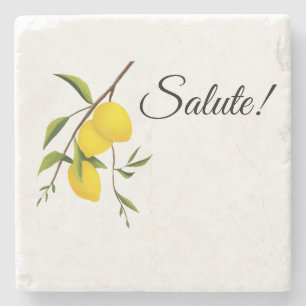 Lemon branch design with Salute! Stone Coaster