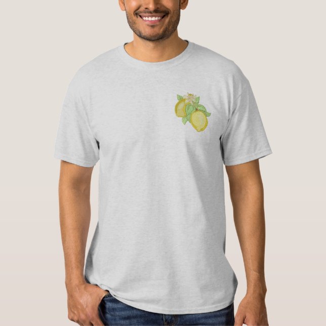 Lemon Branch Embroidered T-Shirt (Front)