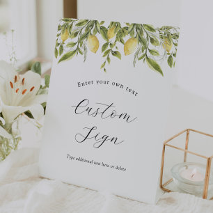 Lemon Branch Greenery Custom Text Sign