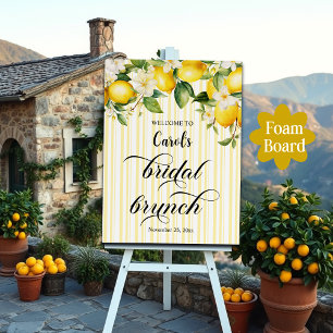 Lemon Branch Mediterranean Summer Bridal Brunch Foam Board