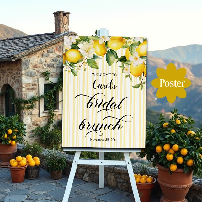 Lemon Branch Mediterranean Summer Bridal Brunch Poster (Creator Uploaded)