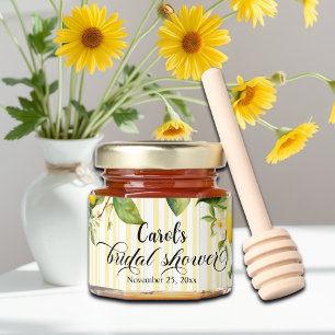 Lemon Branch Mediterranean Summer Bridal Shower Honey Jar Favors