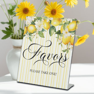 Lemon Branch Mediterranean Summer Favors Pedestal Sign