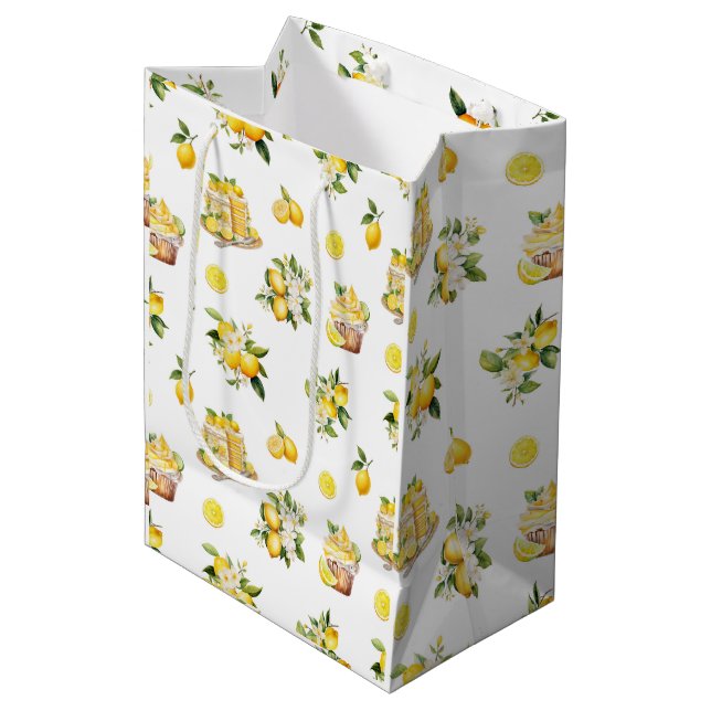 Lemon Branch Mediterranean Summer  Medium Gift Bag (Front Angled)
