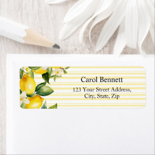 Lemon Branch Mediterranean Summer Return Address Label