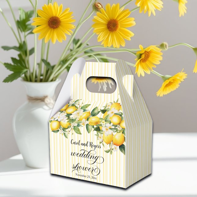 Lemon Branch Mediterranean Summer Wedding Shower Favor Boxes (Creator Uploaded)