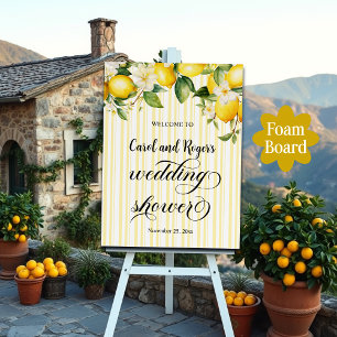 Lemon Branch Mediterranean Summer Wedding Shower Foam Board