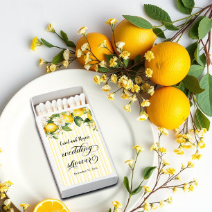 Lemon Branch Mediterranean Summer Wedding Shower Matchboxes