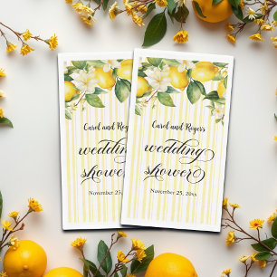 Lemon Branch Mediterranean Summer Wedding Shower Paper Guest Towels