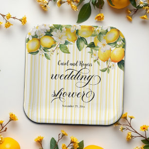 Lemon Branch Mediterranean Summer Wedding Shower Paper Plates