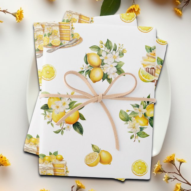 Lemon Branch Mediterranean Summer  Wrapping Paper Sheets (Creator Uploaded)