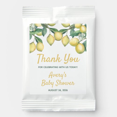 Lemon Branches Baby Shower Thank You Favor Lemonade Drink Mix