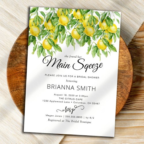 Lemon Branches Bridal Shower invitation