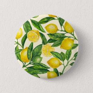 Lemon branches in green and yellow button
