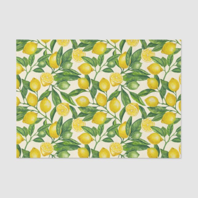 Lemon branches in green and yellow tissue paper (Front)