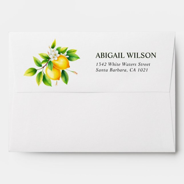 Lemon branches Mediterranean bachelorette weekend Envelope (Back (Top Flap))
