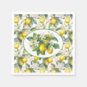Lemon Branches Watercolor Napkins