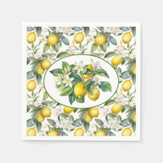 Lemon Branches Watercolor Napkins